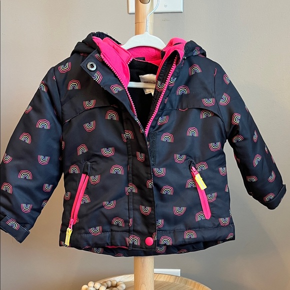 Cat & Jack 3 N 1 Snowplay Jacket In One Colorful Rainbow Patterned 18M - Picture 2 of 10